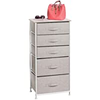 mDesign Cómoda de tela – Práctico organizador de armarios con 5 cajones en dos tamaños – Cajonera estrecha para…